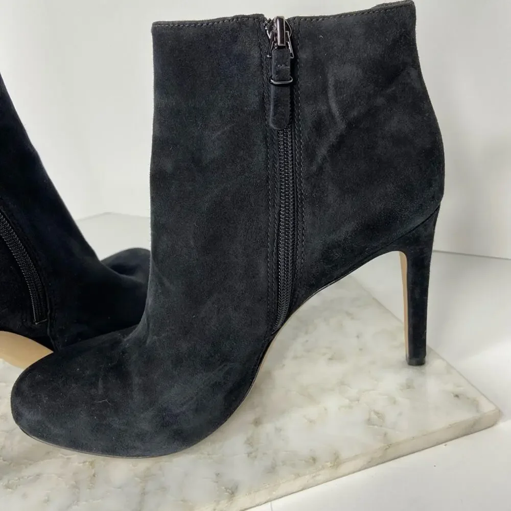 Via Spiga Black Suede Stiletto Heeled Ankle Boots Cutouts Size 10 $220 - Picture 8 of 11